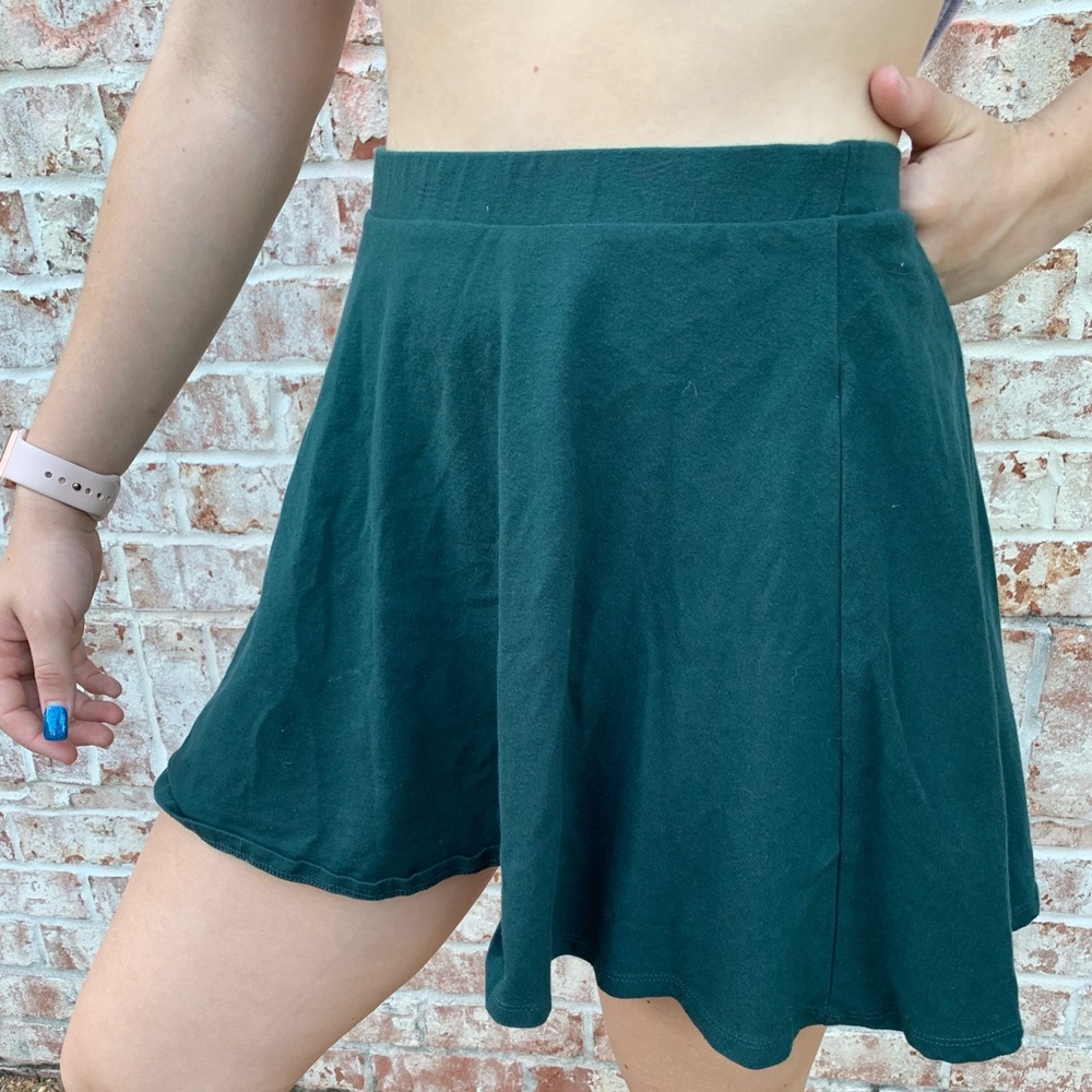 Dark Green Skater Skirt